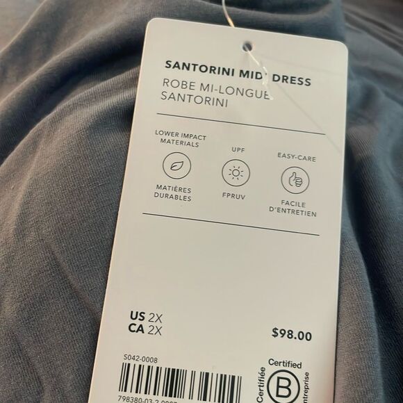 NWT Athleta Santorini Midi Dress. 👗 Costal Blue. 2X - Picture 6 of 7